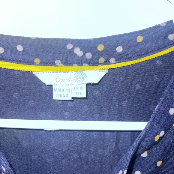 Boden Navy and White Polka Dot Blouse Jersey Material - Picture 2 of 8